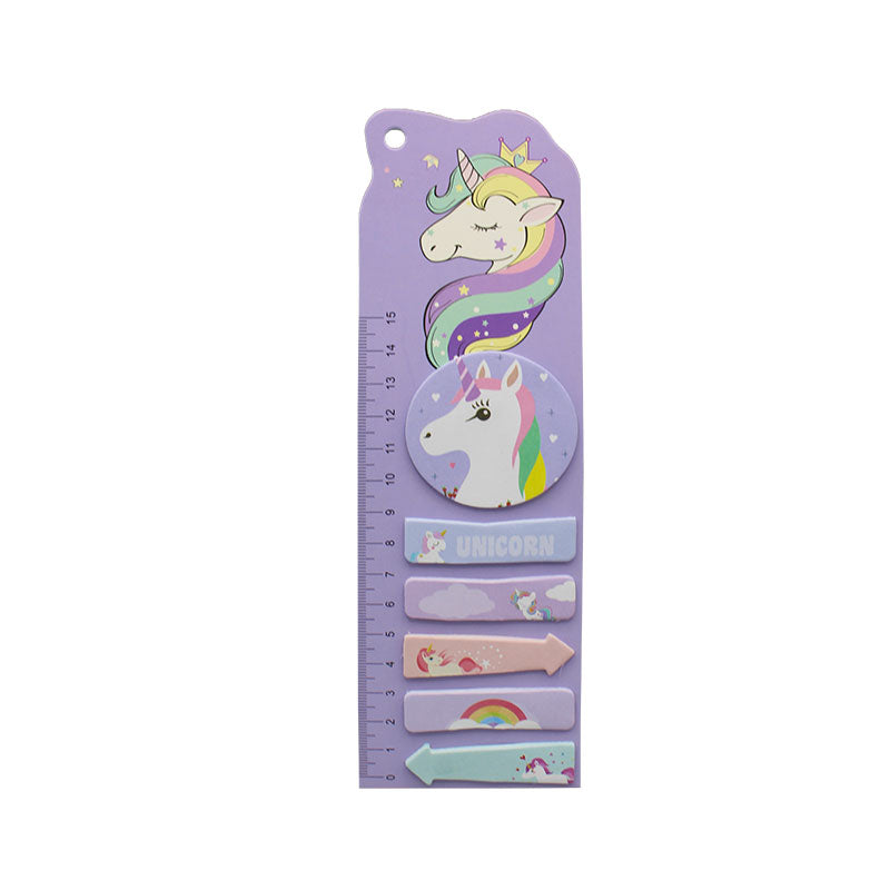 Unicorn Multicolor Sticky Notes with ruler