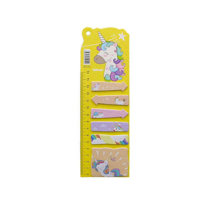Unicorn Multicolor Sticky Notes with ruler