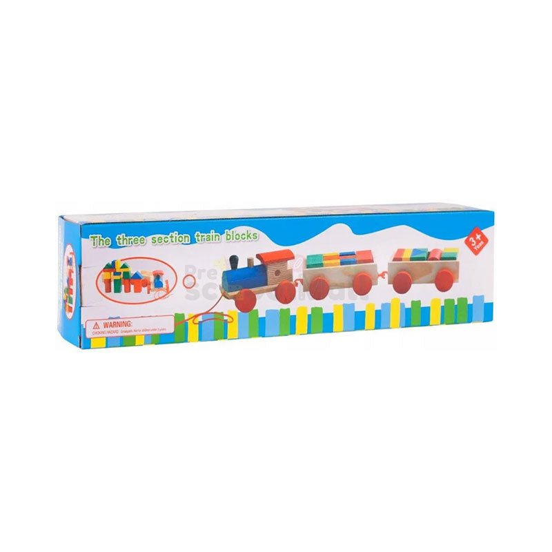 The Three Section Train Blocks Wooden Toy 1865 - Preschool mall - Preschool Supplies & Educational Toys