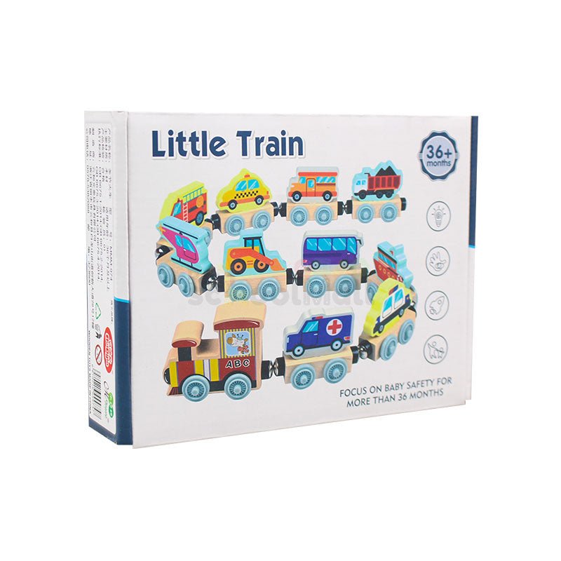 Wooden Magnetic Transport Little Train 11 Pcs 1861 - Preschool mall - Preschool Supplies & Educational Toys