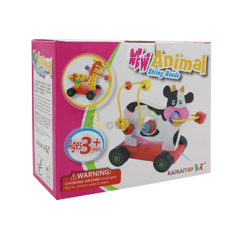 Wooden Bead Pull String Toy Car (Elephant) - Preschool mall - Preschool Supplies & Educational Toys