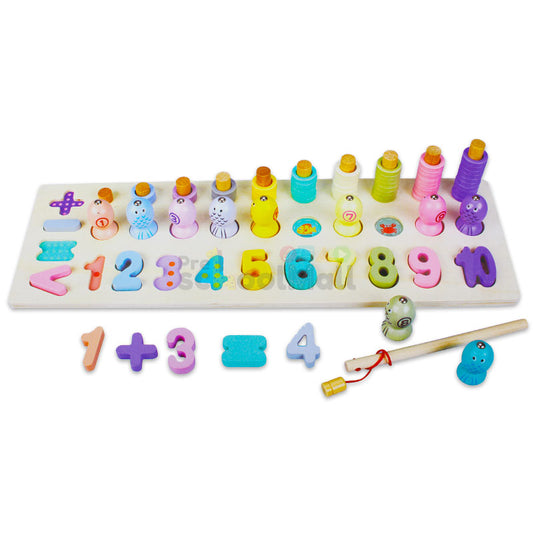 Wooden Fishing Pairing Puzzle Board