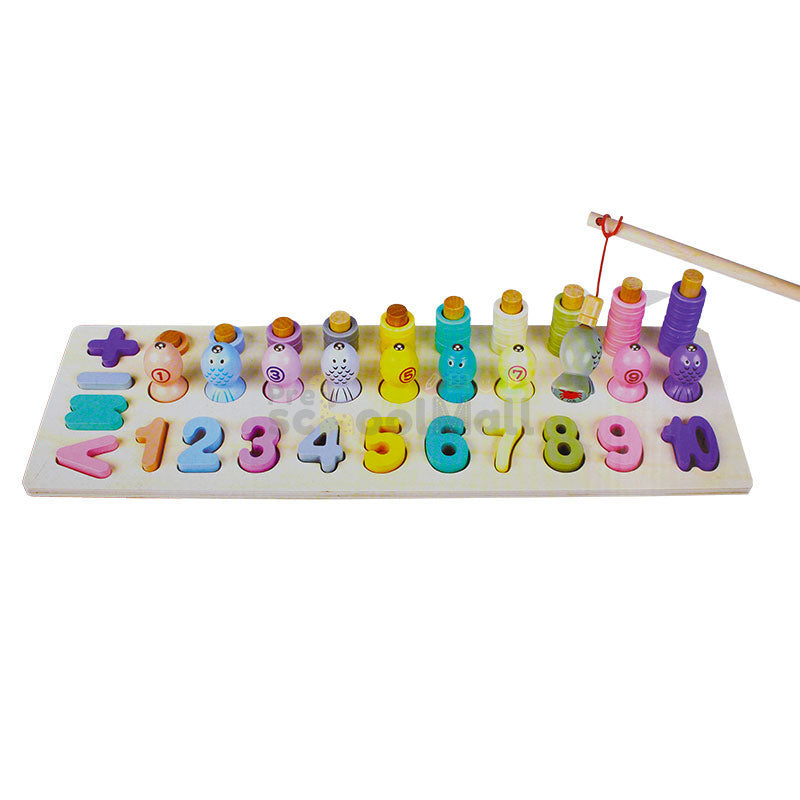 Wooden Fishing Pairing Puzzle Board
