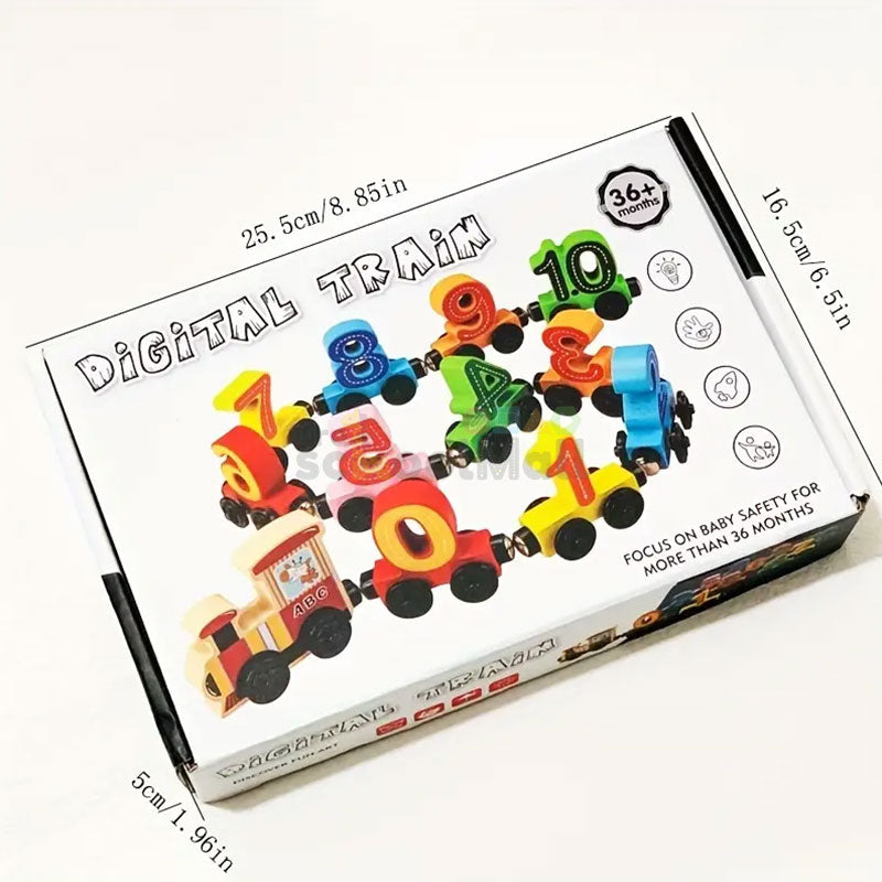 Wooden Magnetic Number Digital Train (1540)