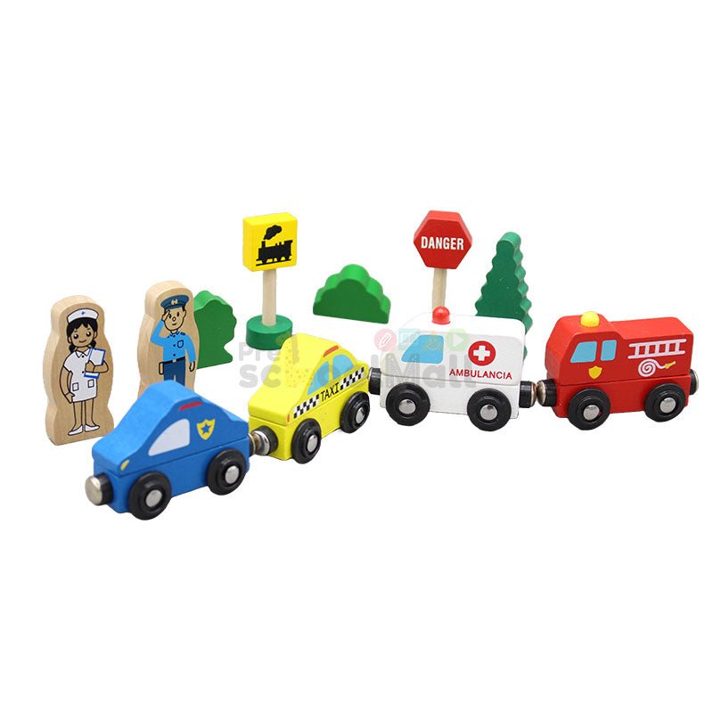 Wooden Magnetic Vehicles with Traffic Signals 1919 - Preschool mall - Preschool Supplies & Educational Toys