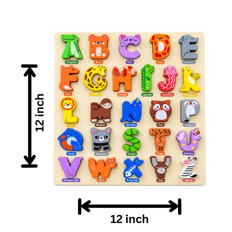 Wooden Animal Alphabet Puzzle Board – A to Z 02174