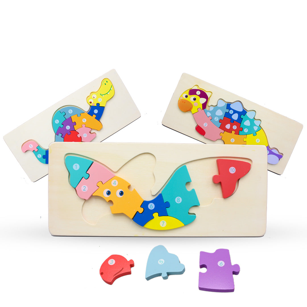 Wooden Dinosaur Number Jigsaw Puzzles