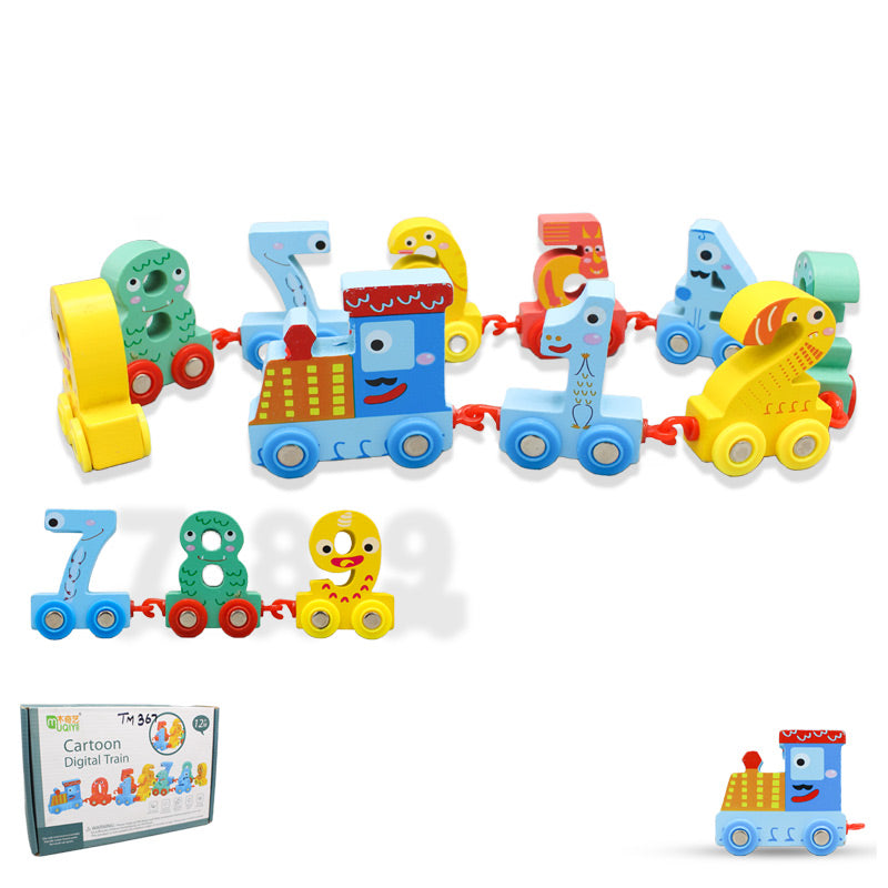 Wooden Digital Number Train