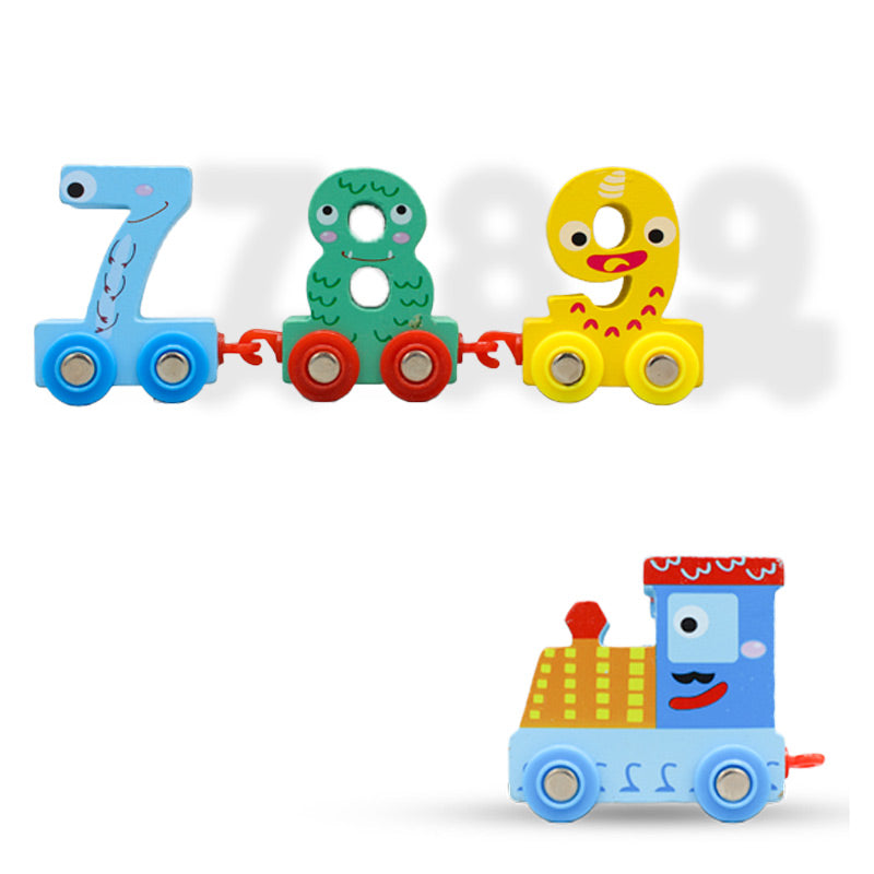 Wooden Digital Number Train
