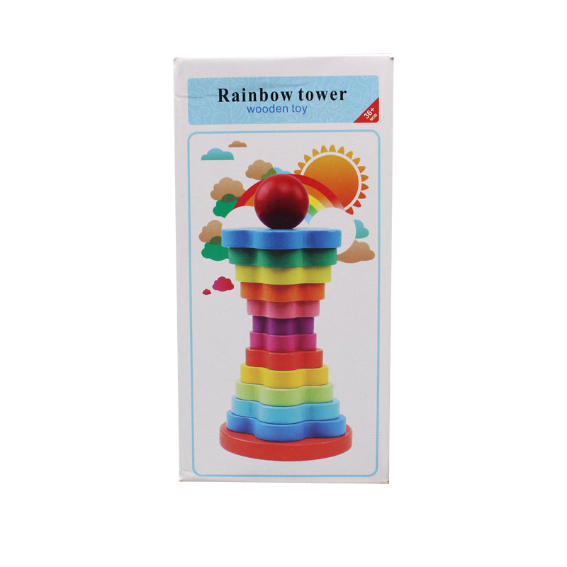 Rainbow Tower 13 Blocks- Wooden Toy