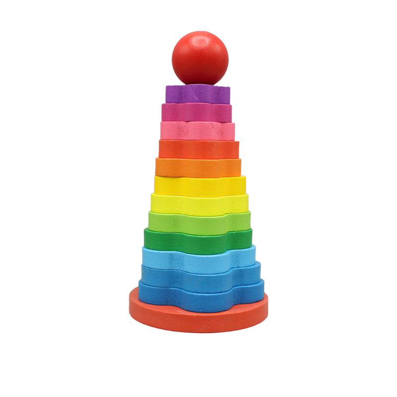 Rainbow Tower 13 Blocks- Wooden Toy
