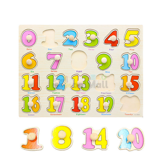 Wooden Number Peg Board 0 to 20