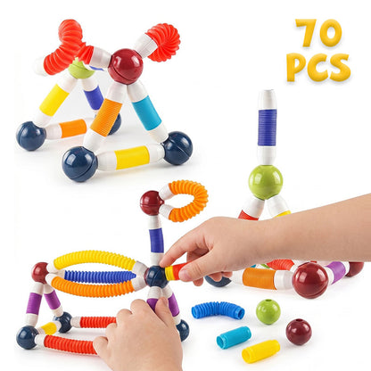 Stretchable Pop Tube Magnetic Sticks 70 Pcs