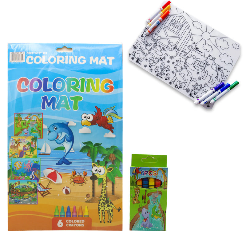 Coloring Mat with Crayons – Preschool mall - Preschool Supplies ...