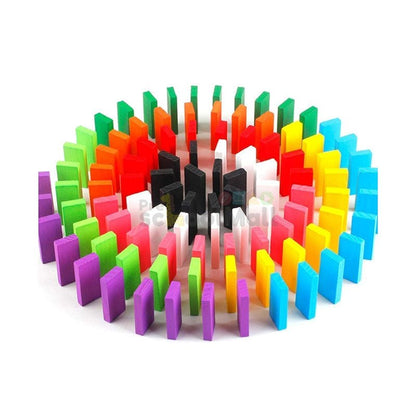 120 Pcs Wooden Colorful Domino Blocks - Preschool mall - Preschool Supplies & Educational Toys