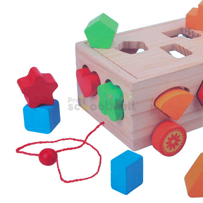 17 Pcs Shapes Puzzle Wooden Trailer