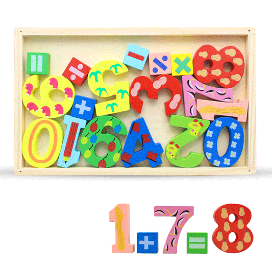 Multicolor Wooden Number Learning Board