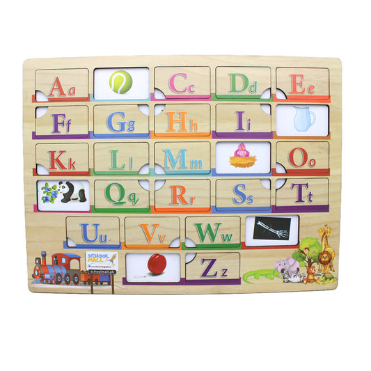 3in1 English Alphabet Wooden Puzzle Board