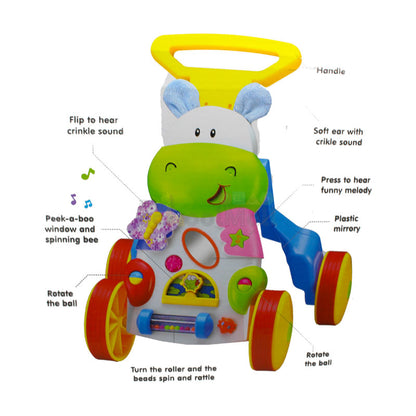2 in 1 Hippo Toddle Push Walker