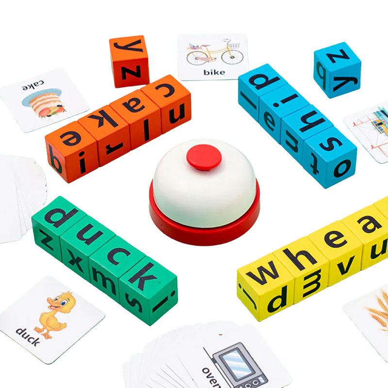 Magnetic Word Spelling Game with Bell