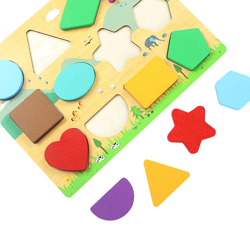 3D Wooden Shapes Learning Puzzle Board #2083