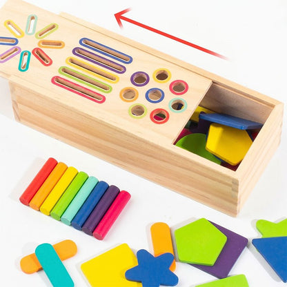Three - in - one Wooden Shape Sorting Box - Preschool mall - Preschool Supplies & Educational Toys