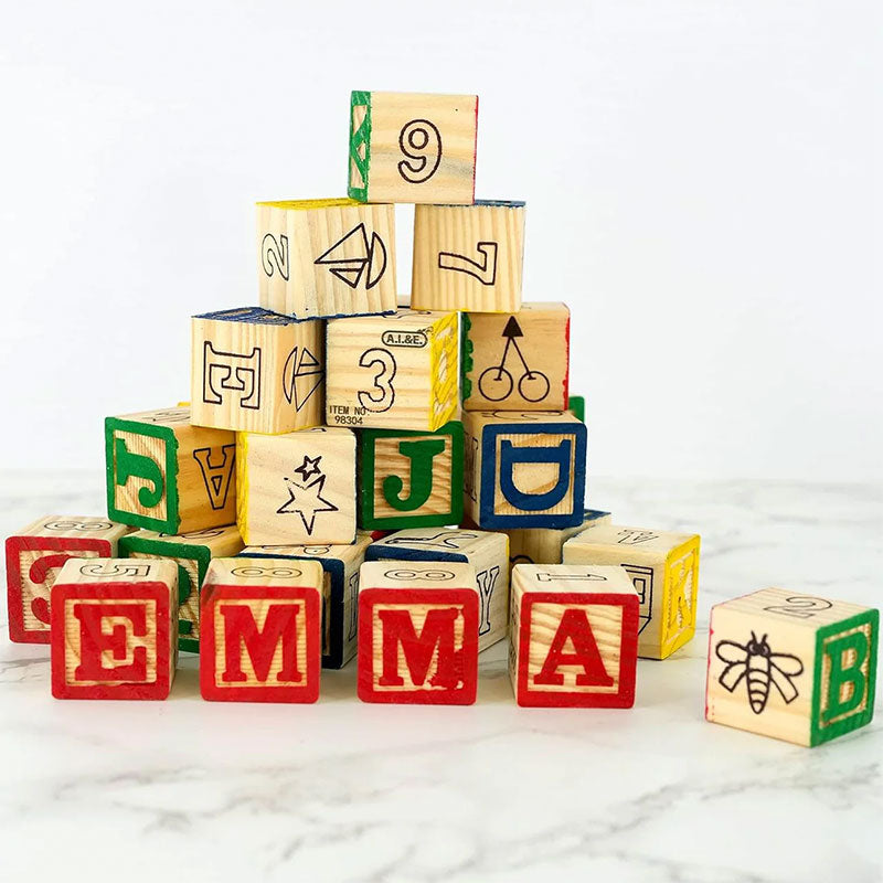 Wooden Alphabet Block Set of 50 Pcs