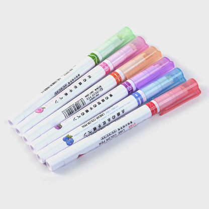 Pack of 6 Linear Roller Design Color Pens for Crafting