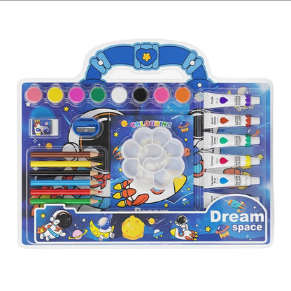 Cute Cartoon Portable Painting Suitcase Set