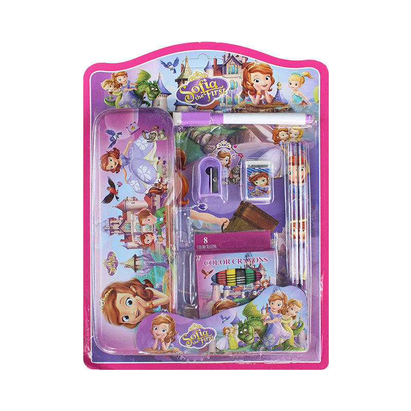 Writing & Coloring Stationery Set (14 Pcs) for Girls