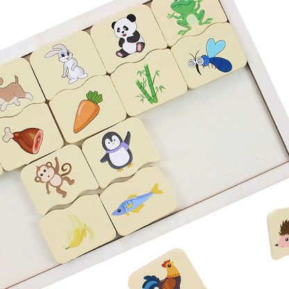 Animals Food Puzzle Game Wooden Board