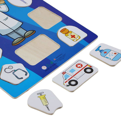 Wooden Occupation Puzzle Board for Kids - Preschool mall - Preschool Supplies & Educational Toys