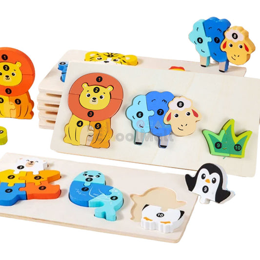 3D Animal Food Chain Wooden Puzzle Board