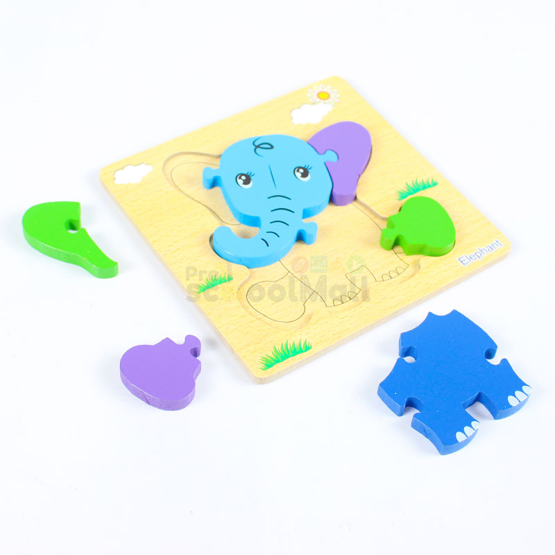 3D Shapes Wooden Board Small (Animals)