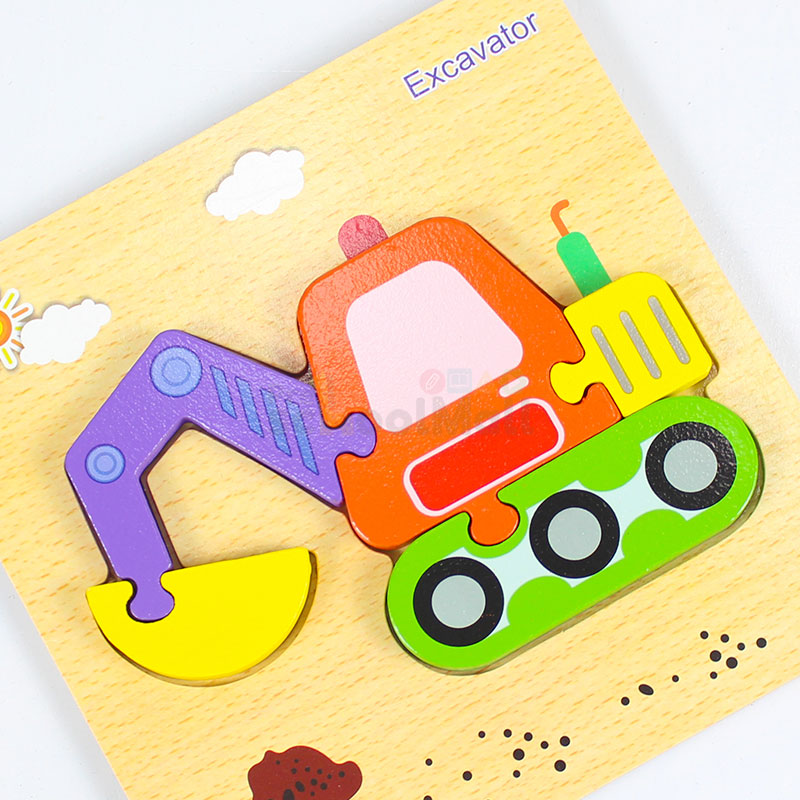 3D Shapes Wooden Board Small (Vehicles)