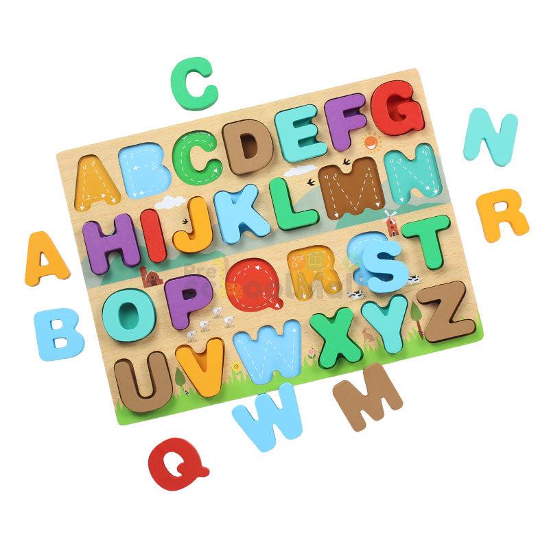 3D Wooden Alphabet Learning Puzzle Board #2083