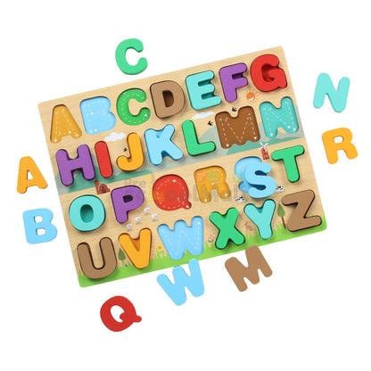 3D Wooden Alphabet Learning Puzzle Board #2083