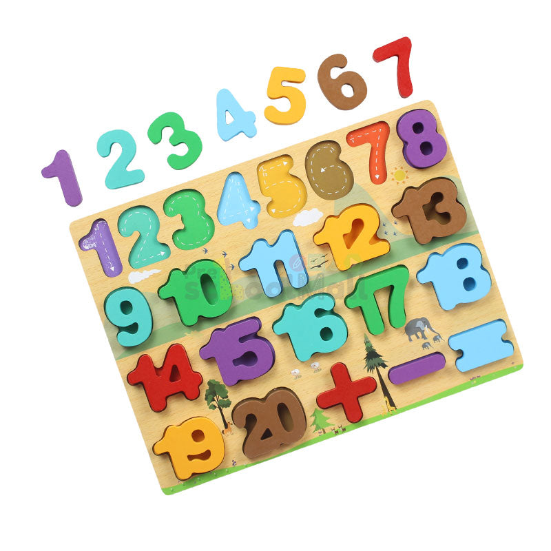 3D Wooden Number Learning Puzzle Board #2083