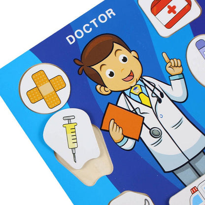 Wooden Occupation Puzzle Board for Kids - Preschool mall - Preschool Supplies & Educational Toys