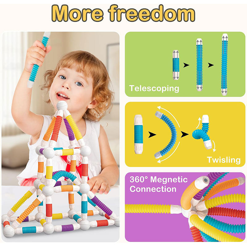 Stretchable Pop Tube Magnetic Sticks 70 Pcs