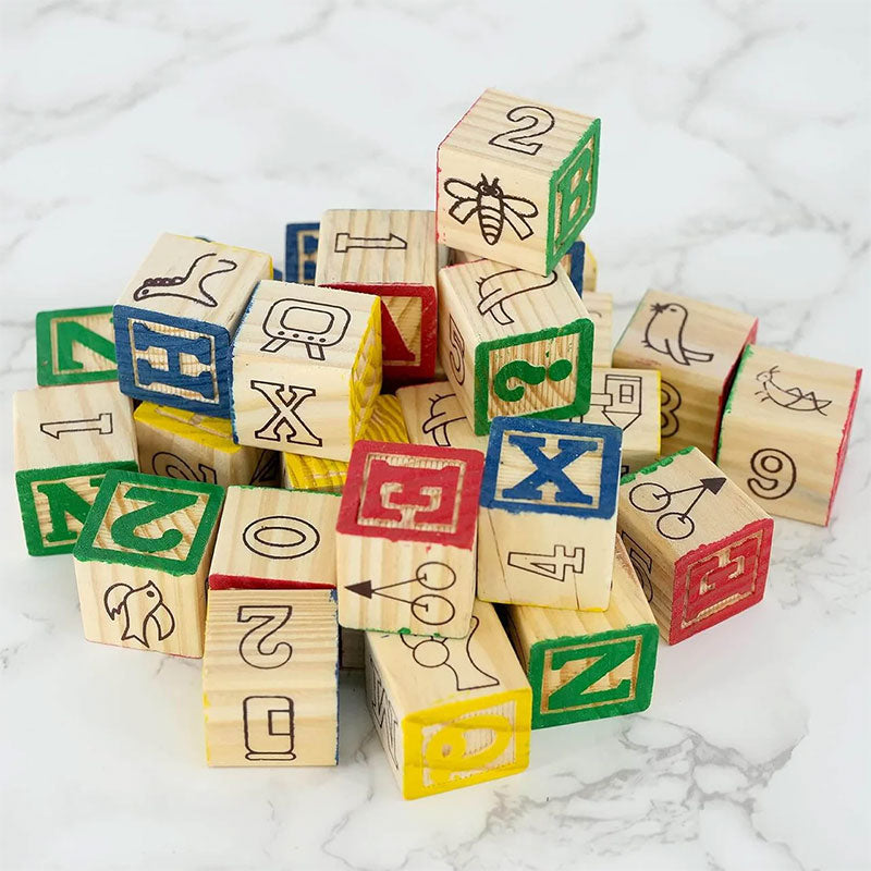 Wooden Alphabet Block Set of 50 Pcs