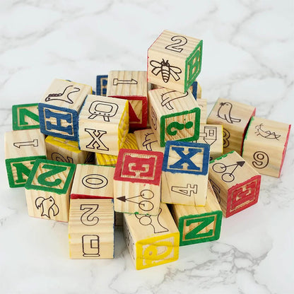 Wooden Alphabet Block Set of 50 Pcs