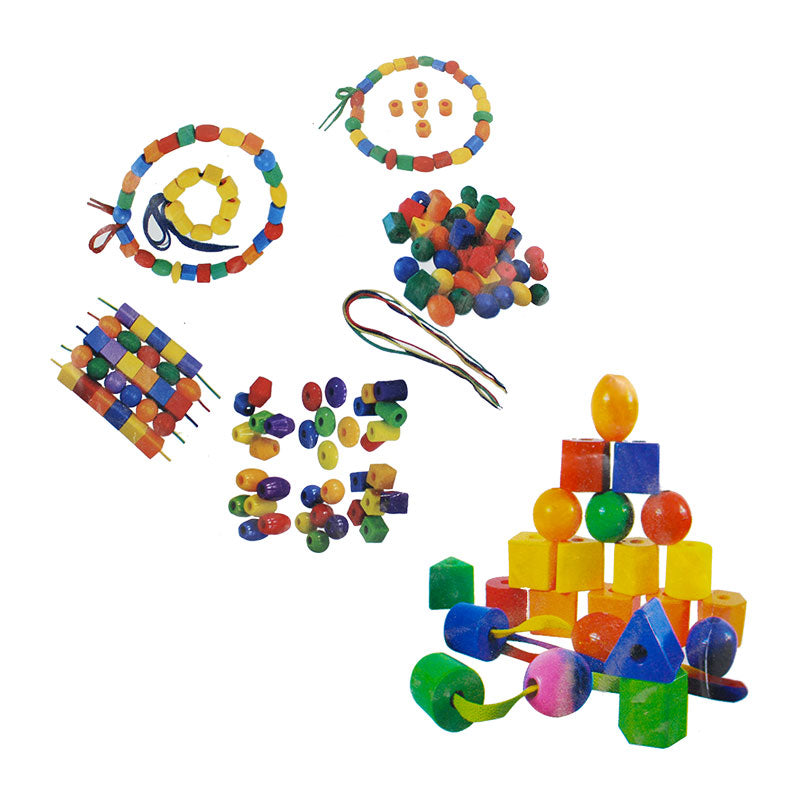 Geometrical Lacing Beads Set for Kids (56 Pcs)