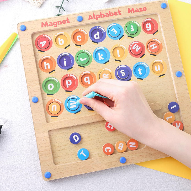 Magnetic Alphabets Pairing Maze Game Wooden