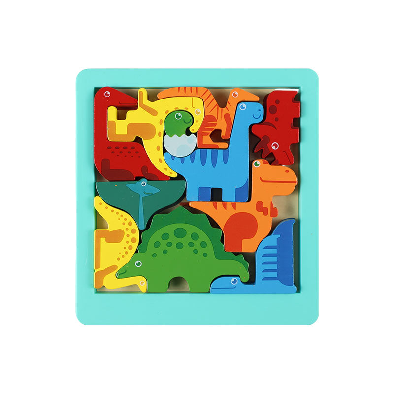 Montessori Wooden Dinosaurs Jigsaw Puzzle Board