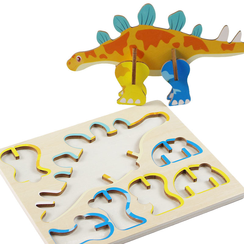 Wooden Insert Puzzle DIY Toy Model for Toddler