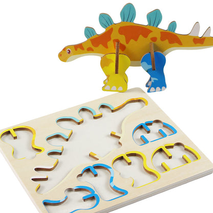 Wooden Insert Puzzle DIY Toy Model for Toddler