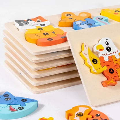 3D Animal Food Chain Wooden Puzzle Board - Preschool mall - Preschool Supplies & Educational Toys