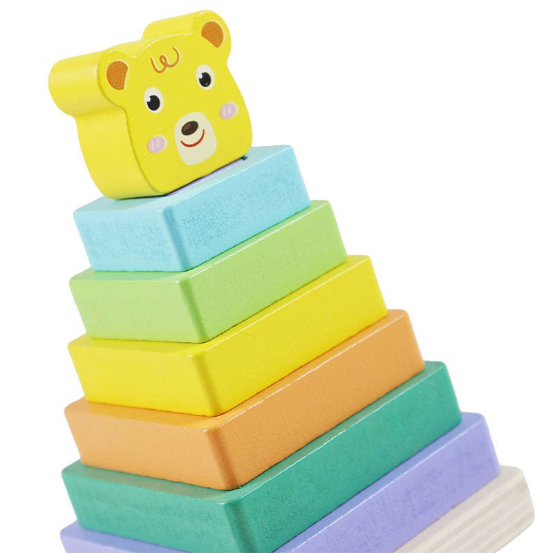 Stacking Building Block Animal Geometric Tower Wooden - Preschool mall - Preschool Supplies & Educational Toys
