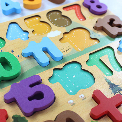3D Wooden Number Learning Puzzle Board #2083